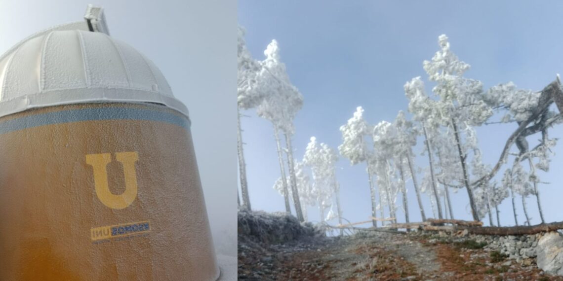 La altura del Cerro del Potosí facilitó las cosas para que la nieve cubriera todo el panorama.