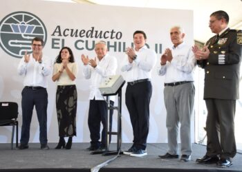 Inauguran AMLO y Samuel Acueducto Cuchillo II
