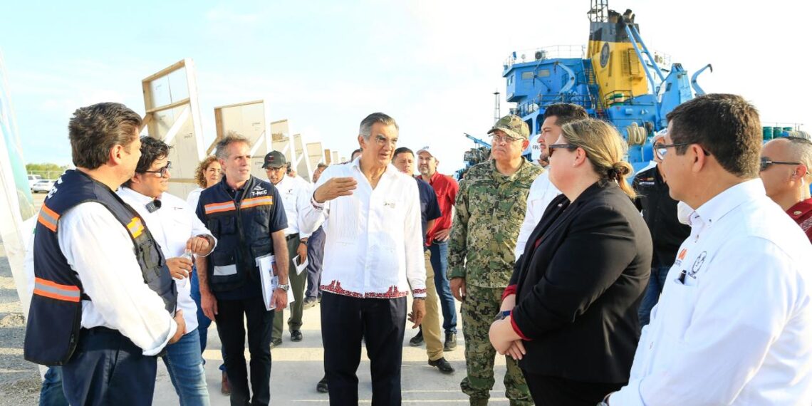 Supervisa gobernador de Tamaulipas avances del Puerto del Norte de Matamoros