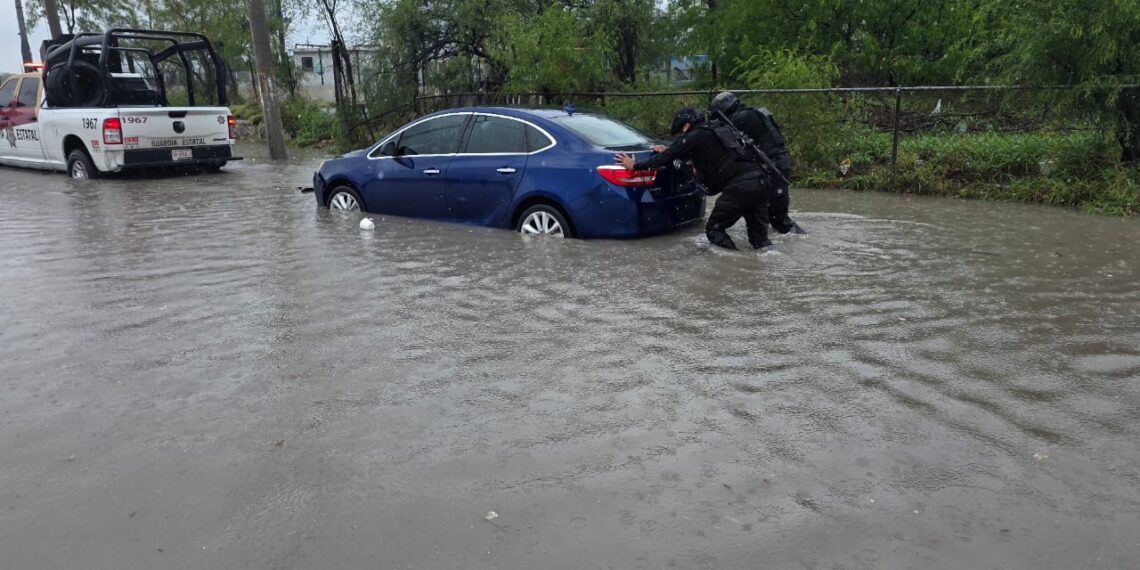 Guardia Estatal activa Plan Tamaulipas en Matamoros ante lluvias intensas
