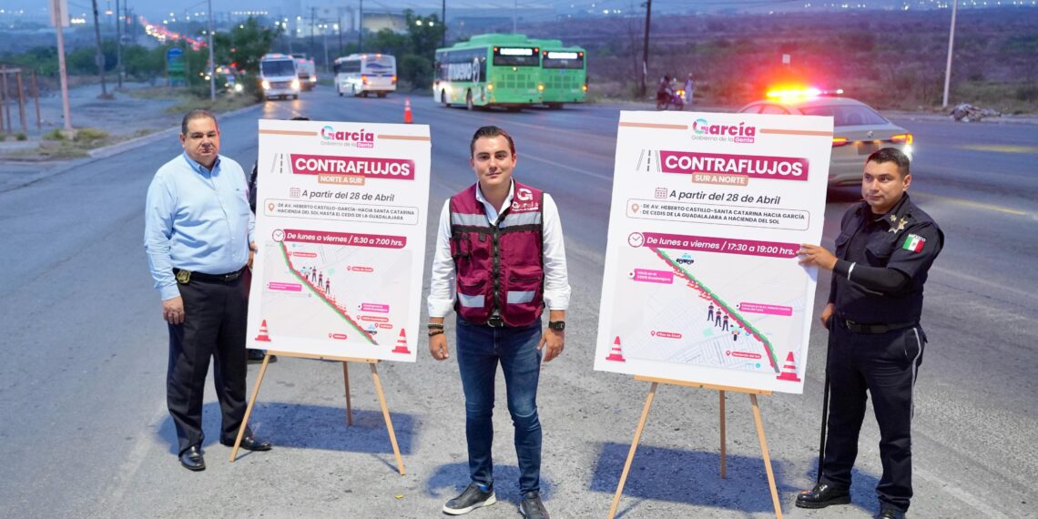 Manuel Guerra Cavazos implementa contraflujos en García para mejorar la movilidad