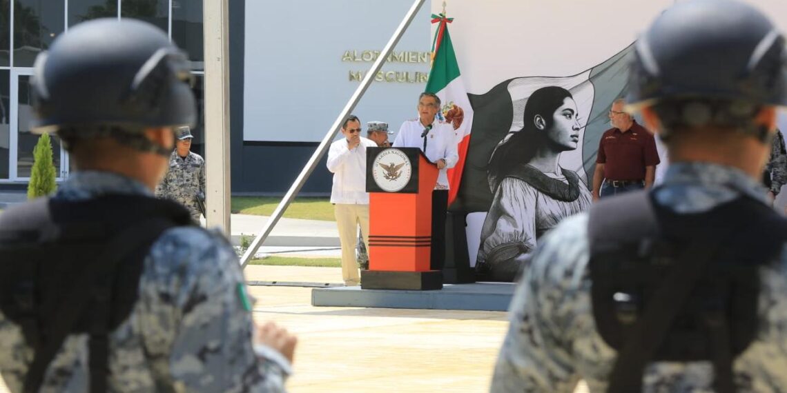Américo Villarreal inaugura instalaciones de la Guardia Nacional en Mier