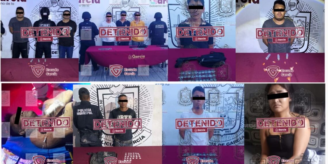 Caen 9 presuntos delincuentes en García