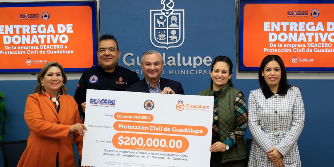 Protección Civil Guadalupe recibe apoyo económico de DeAcero