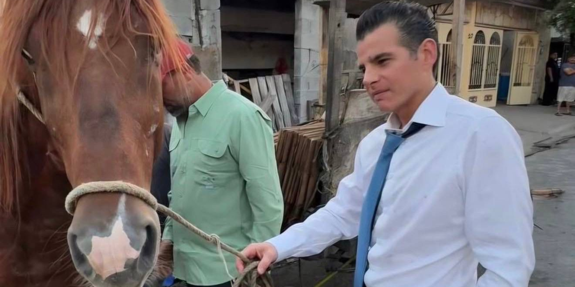 Miguel Flores rescata a caballo explotado en Monterrey