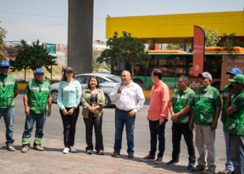 VIDUSA y FIDEURB rehabilitan camellón central de la Línea 1 del Metro sobre avenida Colón